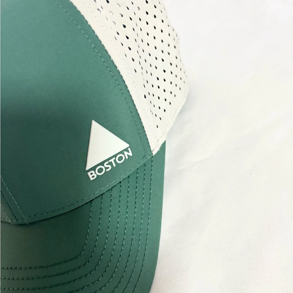 Green and White Men's Boston Cap